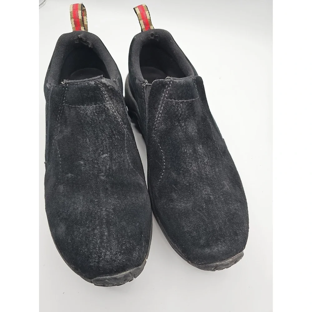 Merrell Jungle Moc Womens 10 Black Suede Slip On Comfort Walking Shoes
